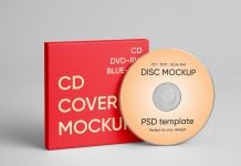 Free CD Disc & Box Mockup PSD