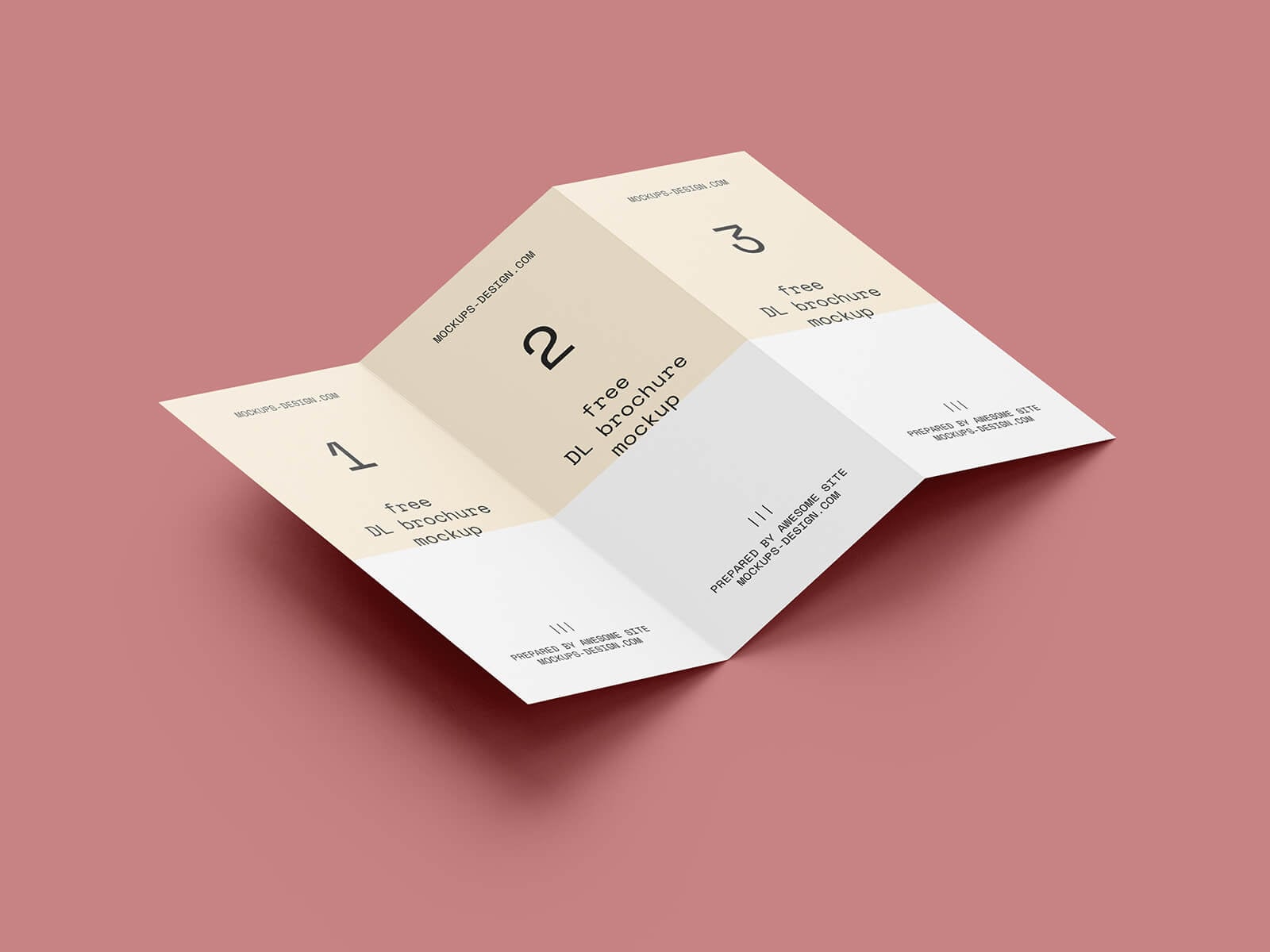 Free Perspective Z-Fold Brochure Mockup PSD