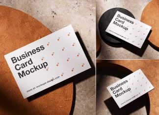 Free Studio Textured Business Card Mockup PSD