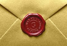 Fre Wax Seal On Envelope Mockup PSD
