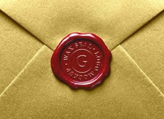 Fre Wax Seal On Envelope Mockup PSD