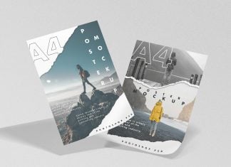 Free-A4-Floating-Flyers-Mockup-PSD