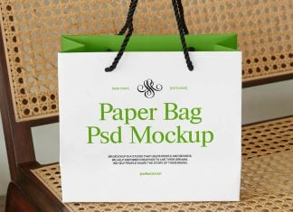 Free Apparel Paper Shopping Bag Mockup PSD