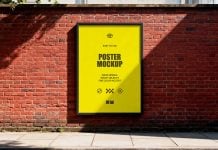 Free Brick Wall Street Poster Mockup PSD