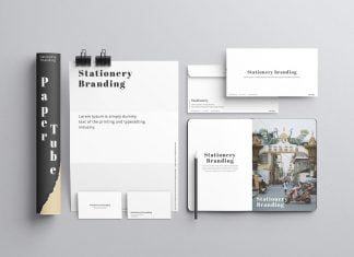 Free Clean Stationery Branding Mockup PSD