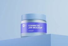 Free Cosmetics Frosted Jar Mockup PSD