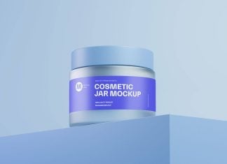 Free Cosmetics Frosted Jar Mockup PSD