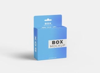 Free Euro Hole Hanging Box Mockup PSD