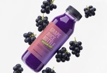 Free Grape Fruit Juice Bottle Mockup PSD