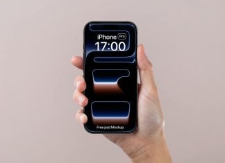 Free Hand Holding iPhone 17 Pro Mockup PSD