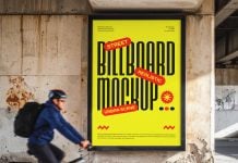 Free Large Street Framed Poster Mockup PSD