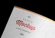 Free Colored Edge Paper Logo Mockup PSD