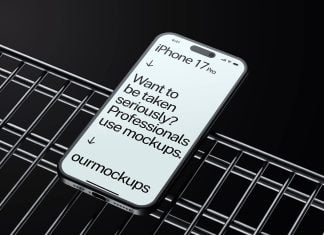 Free Perspective High Quality iPhone 17 Mockup PSD