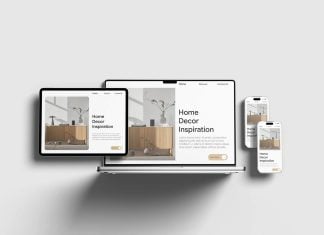 Free Responsive Web Design Template Mockup PSD