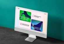 Free iMac Screen Showcase Presentation Mockup PSD