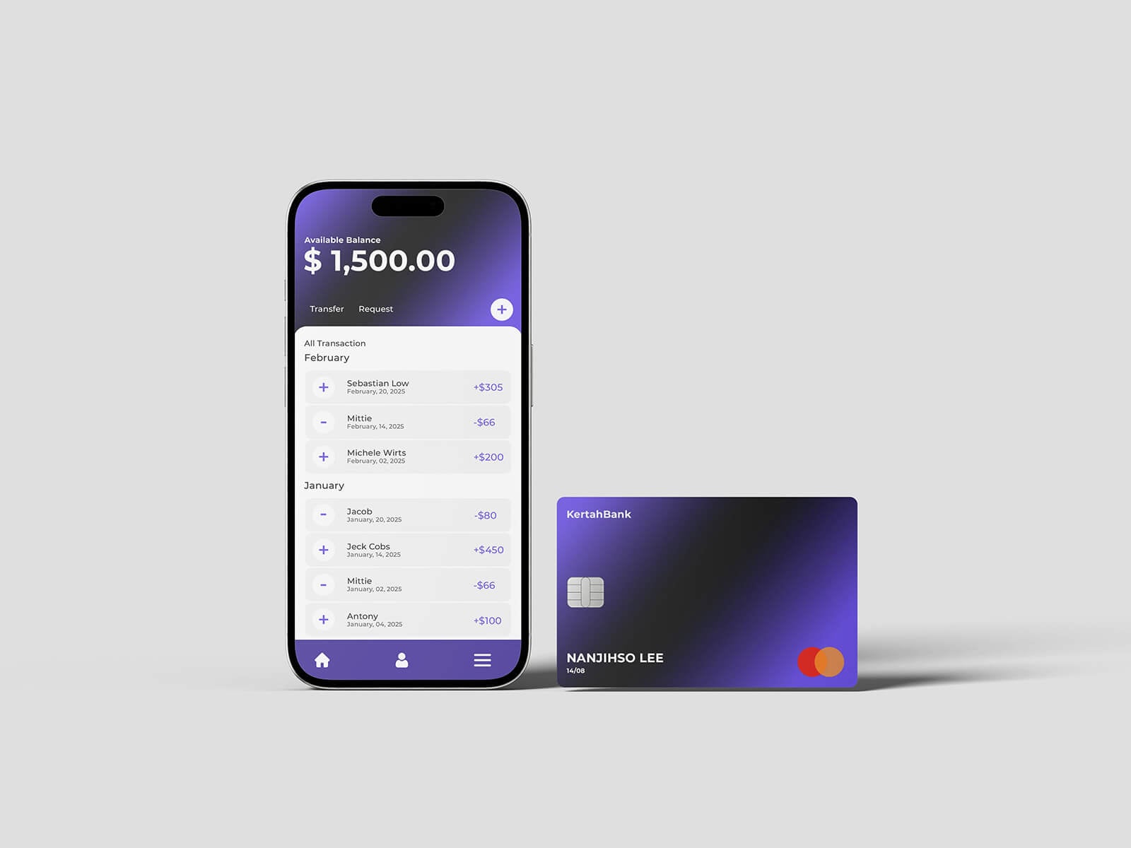 Free-iPhone-With-Credit-Card-Mockup-For-Banking-Applications