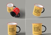 4 Free Fully Customizable Mug Mockup PSD Files