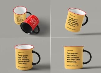 4 Free Fully Customizable Mug Mockup PSD Files