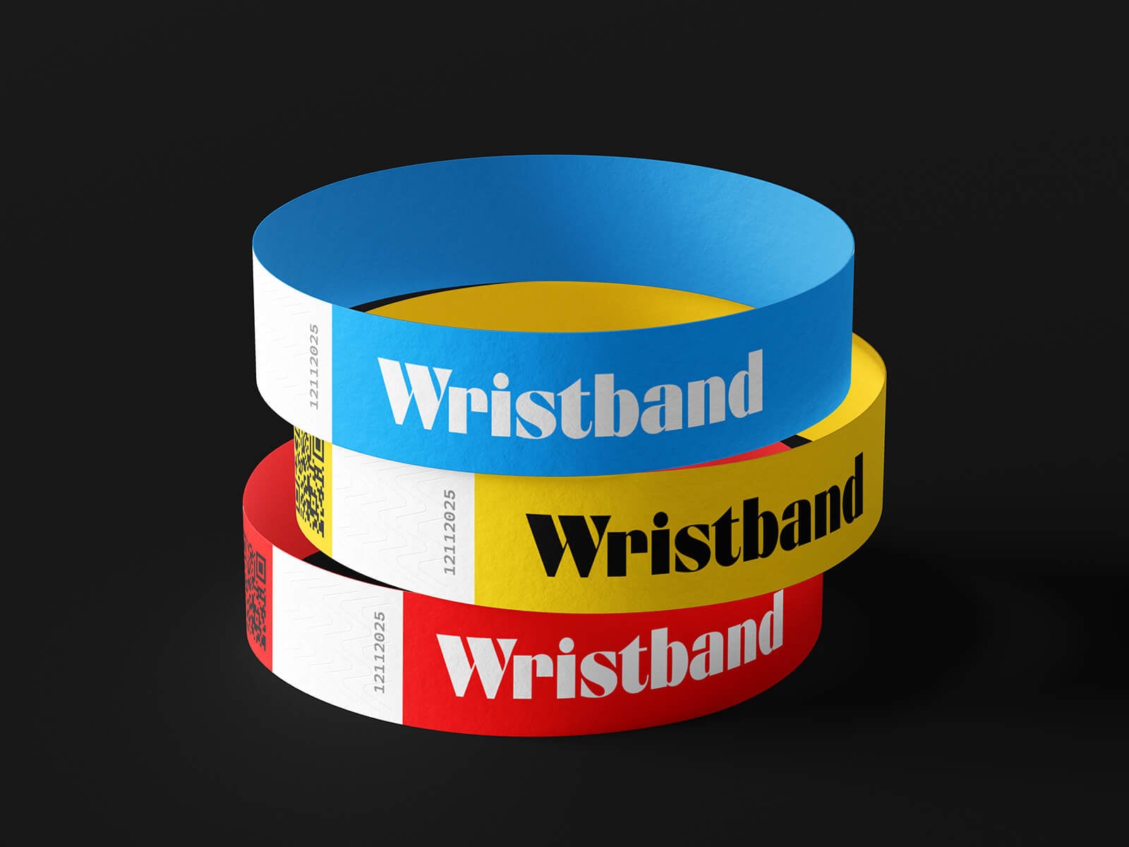 Free Paper Tyvek Wristband Mockup PSD