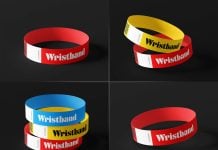 Free Paper Tyvek Wristband Mockup PSD