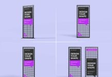 4 Free Vertical Display Stand Mockup PSD4 Free Vertical Display Stand Mockup PSD