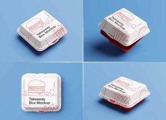 Free Takeaway Food Box Mockup PSD