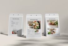 2 Free Table Tent Restaurant Menu Mockup PSD Set 2 Free Table Tent Restaurant Menu Mockup PSD Set