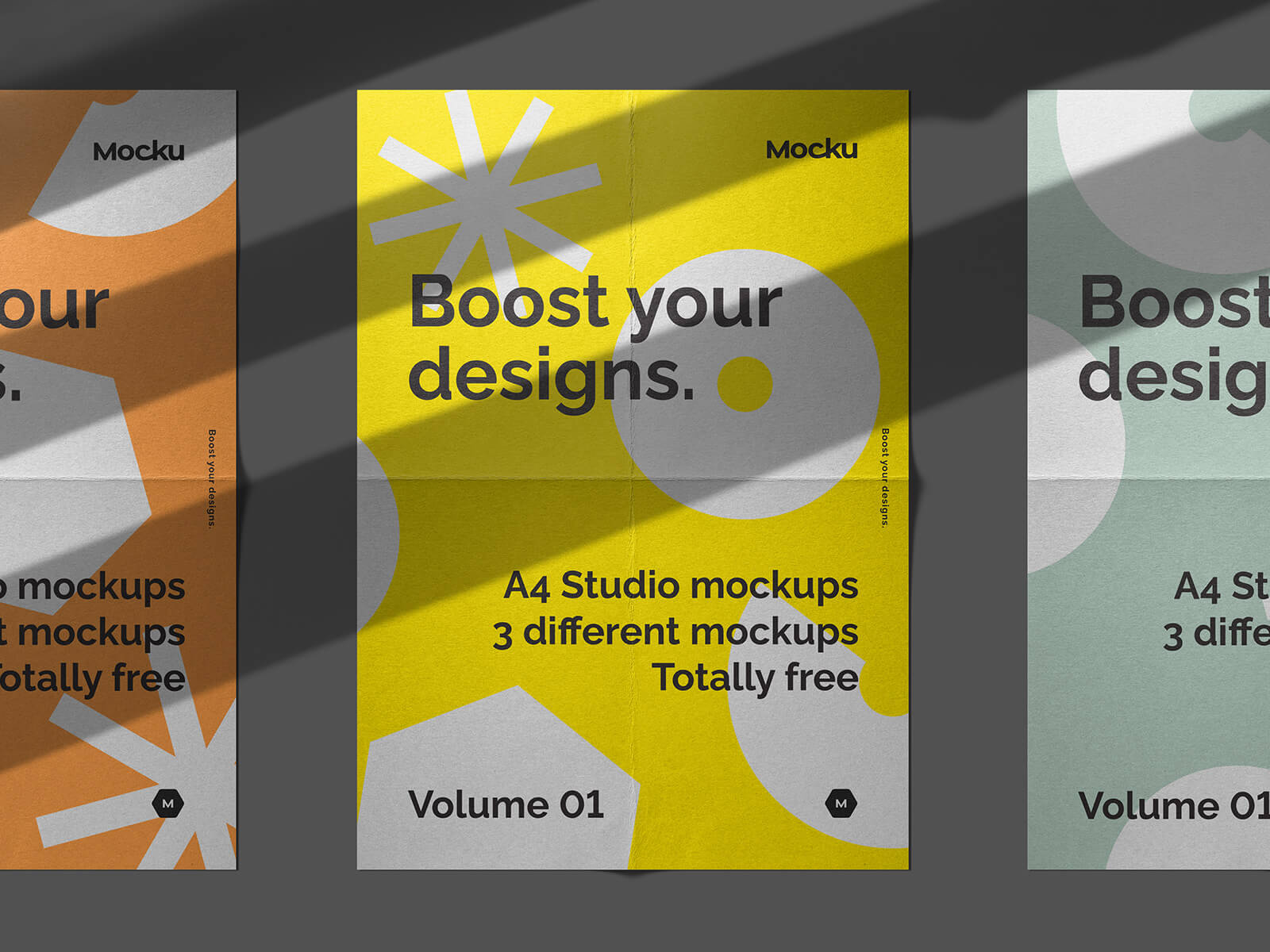 3 Free A4 Paper Flyer Studio Mockup PSD Files