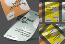 3 Free A4 Paper Flyer Studio Mockup PSD Files 3 Free A4 Paper Flyer Studio Mockup PSD Files