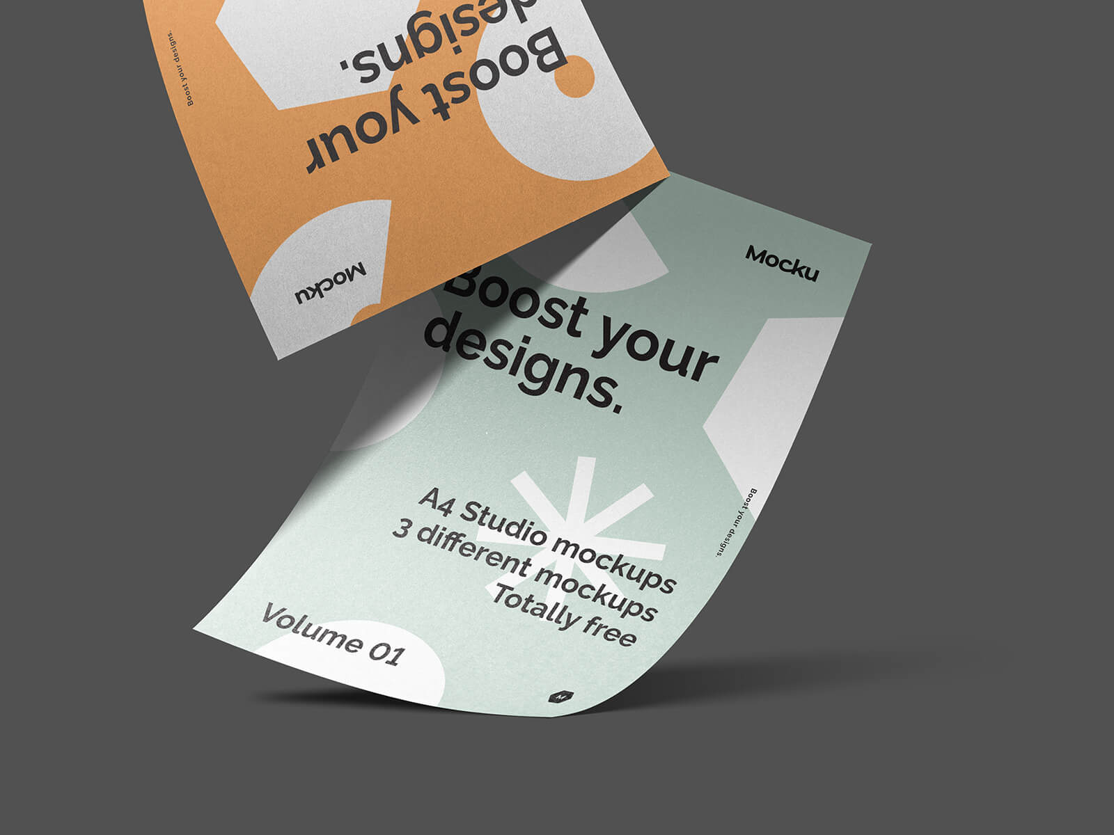 3 Free A4 Paper Flyer Studio Mockup PSD Files