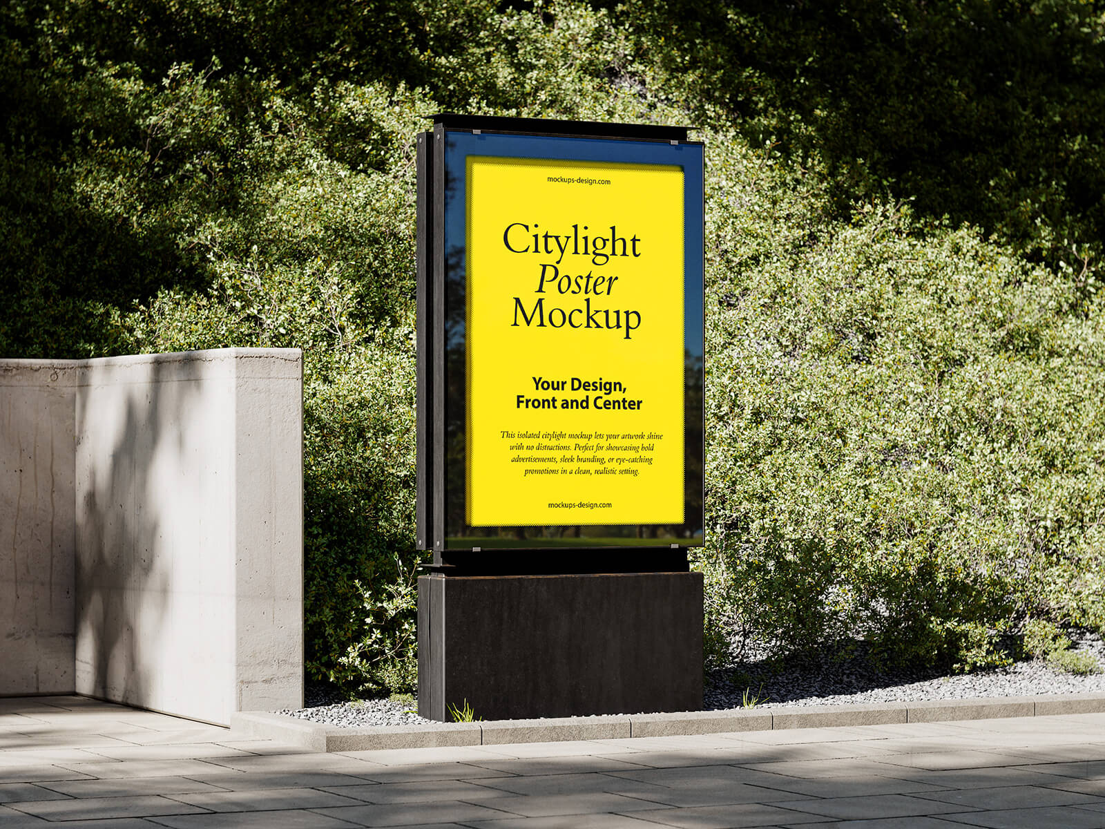 3 Free Standing Citylight Poster Mockup PSD Set
