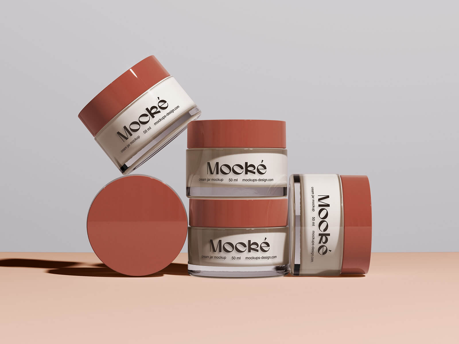 Free Premium Cosmetic Jars Mockup PSD Set