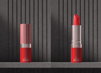Free Customizable Lipstick Mockup PSD