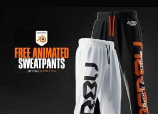 Free 3D Animated Blender Sweatpants Mockup
