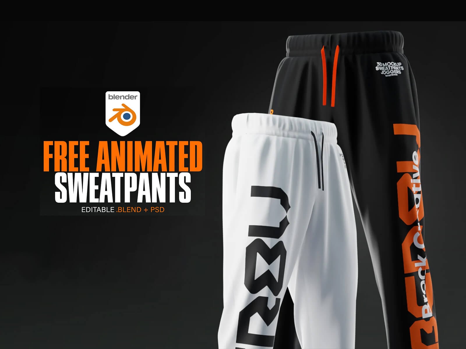 Free 3D Animated Blender Sweatpants Mockup