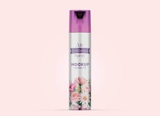 Free Air Freshener Spray Bottle Mockup PSD