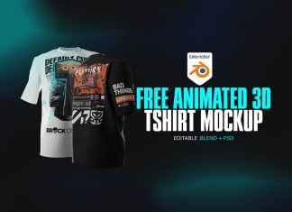 Free Animated 3D T-Shirt Blender Mockup