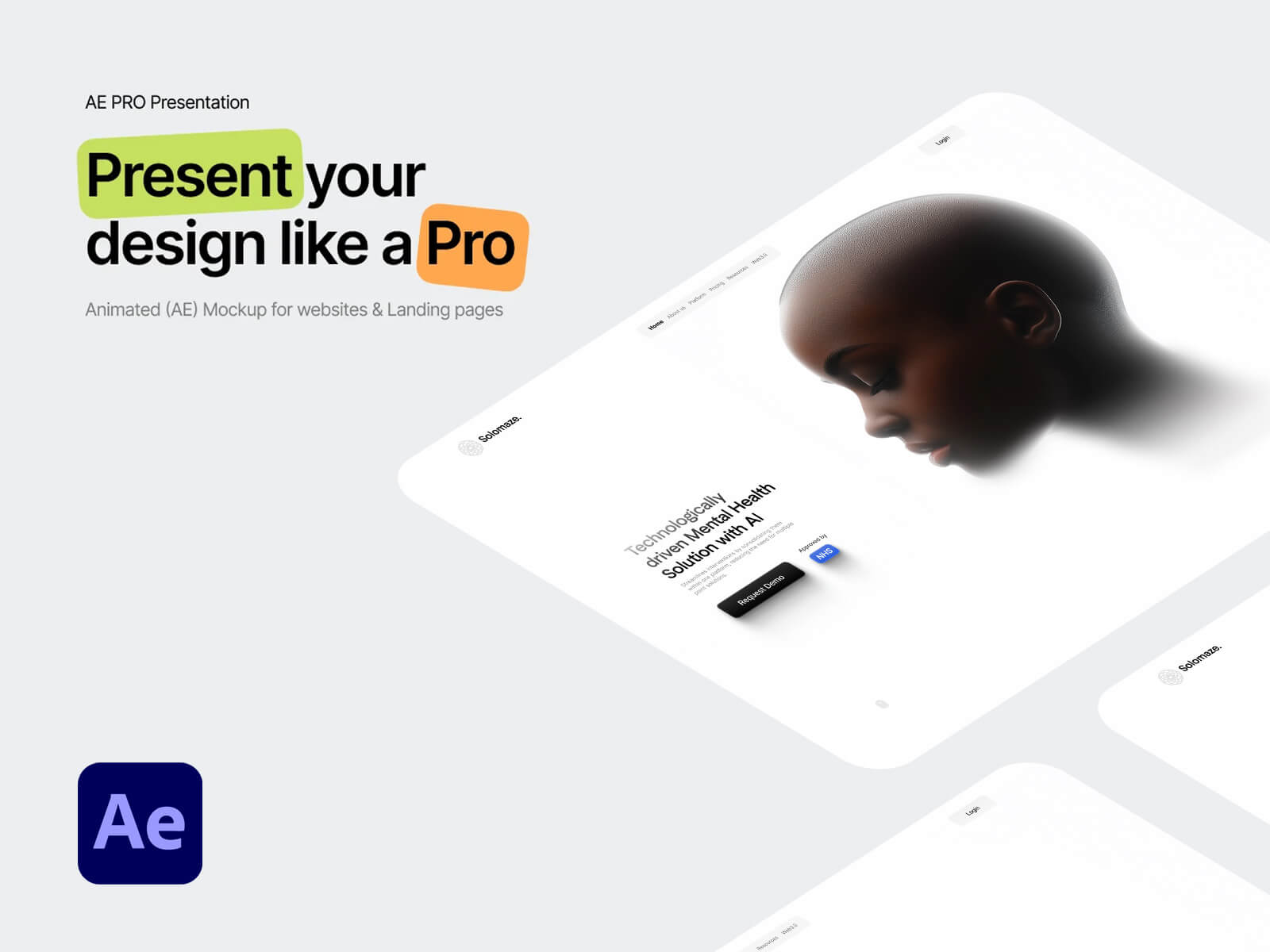 Free Animated After Effects Website / Landing Pages Mockup
