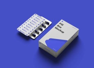 Free Capsules Blister Strip Packaging Mockup PSD