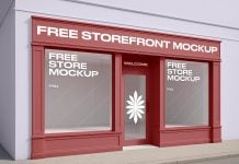 Free Corner Storefront Branding Mockup PSD