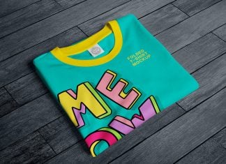 Free Clean Studio Folded T-Shirt Mockup PSD
