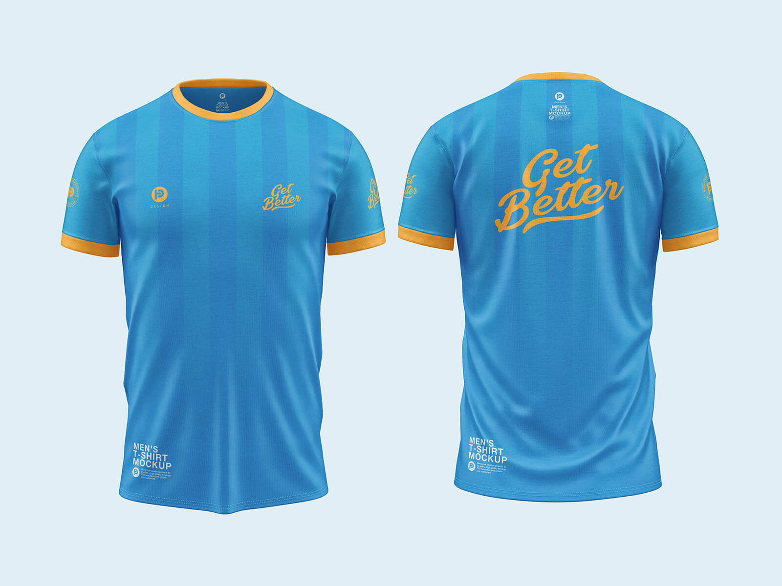 Free HQ Front / Back Men's Round Collar T-Shirt Mockup PSD 2026