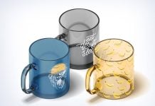 Free Glass Mug Animated Mockup PSD