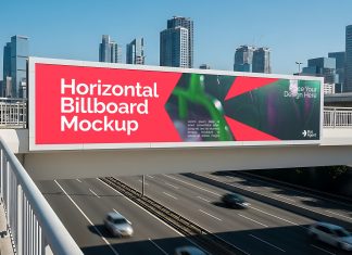 Free Highway Bridge Billboard Mockup PSD