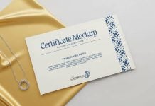 Free Luxury Certificate Mockup PSD Free Luxury Certificate Mockup PSD