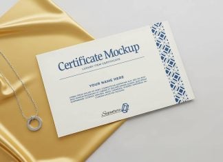 Free Luxury Certificate Mockup PSD