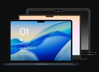 Free MacBook Air Clay & Vector Mockups - PSD & FIG