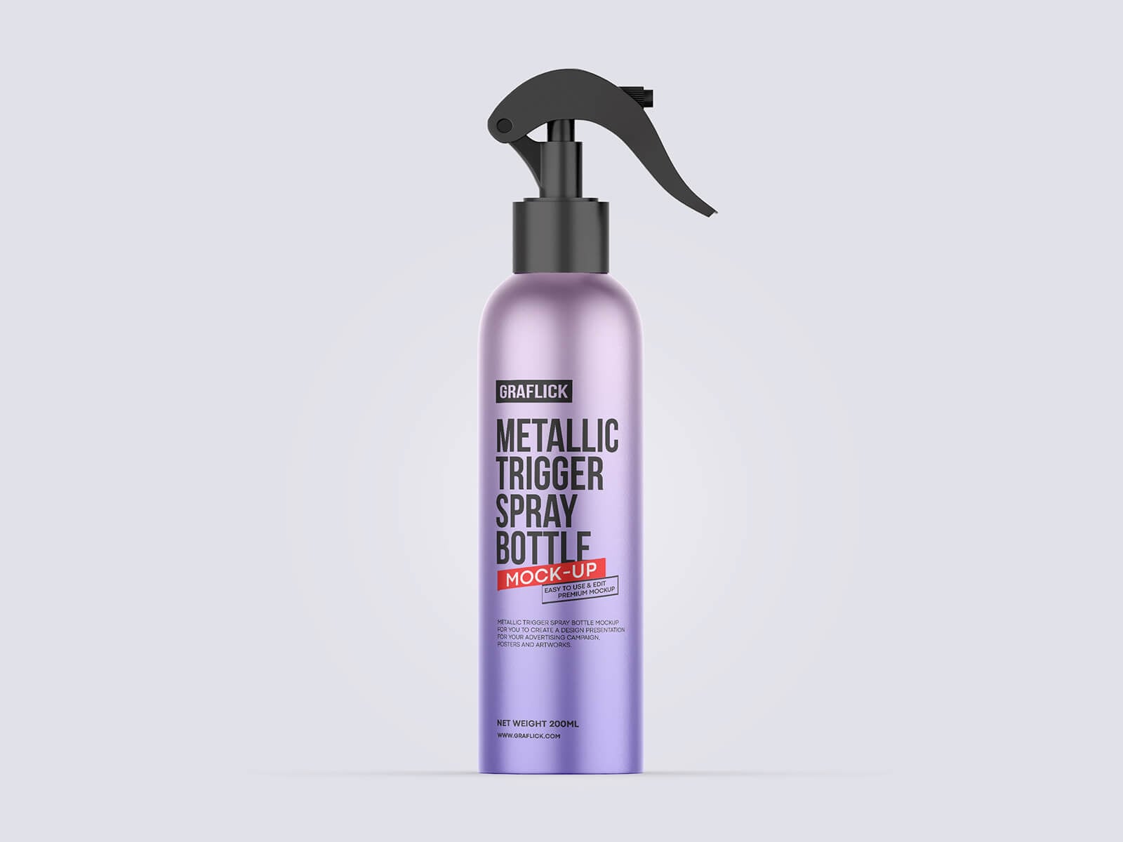 Free Metallc Trigger Spray Pump Bottle Mockup PSD