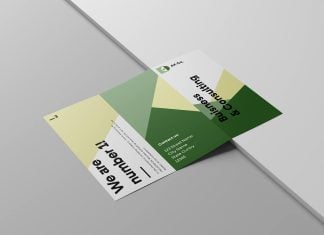 Free Perspective Tri-Fold Brochure Mockup PSD
