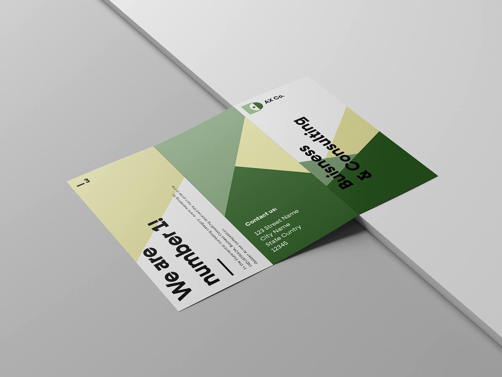 Free Perspective Tri-Fold Brochure Mockup PSD